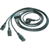   Winkel-Schukostecker an 3x Kaltger&auml;tekupplung, 3,00m schwarz