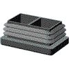   Lamellenstopfen 60mm x 40mm, 14,5mm innen, 5mm au&szlig;en, schwarz
