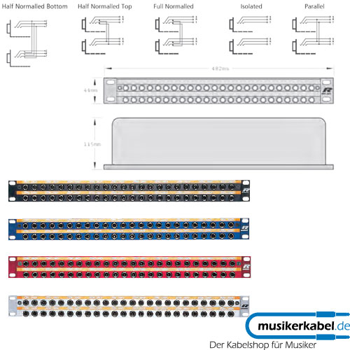 Neutrik LF48-1A Neutrik Patchpanel 48x B-Gauge Longframe rot