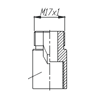 Neutrik NAM4 Neutrik Schwanenhals Adapter M17x1 au&szlig;en 5/8" 27UNS innen